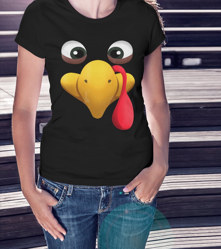 Funny Turkey Face With Realistic Expression T-Shirt