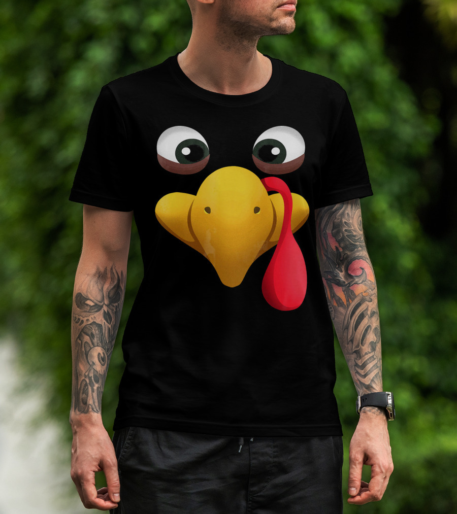 Funny Turkey Face With Realistic Expression T-Shirt