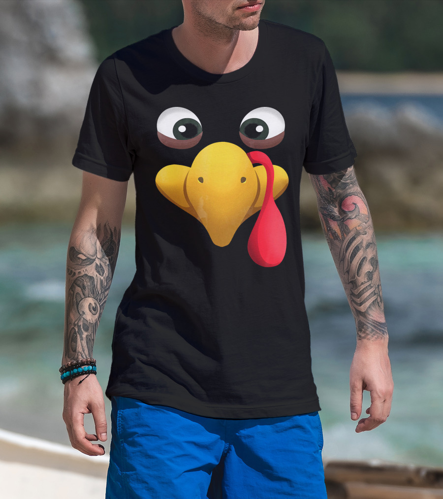 Funny Turkey Face With Realistic Expression T-Shirt