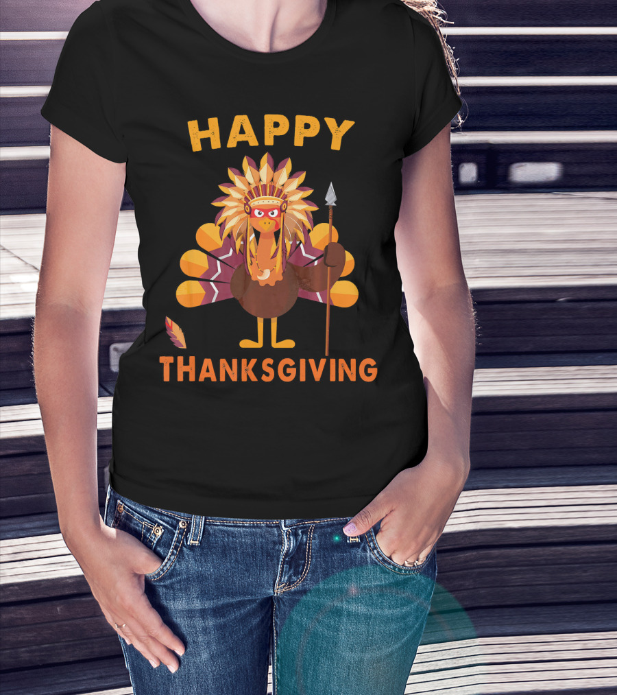 Happy Thanksgiving Native American Indian Turkey T-Shirt