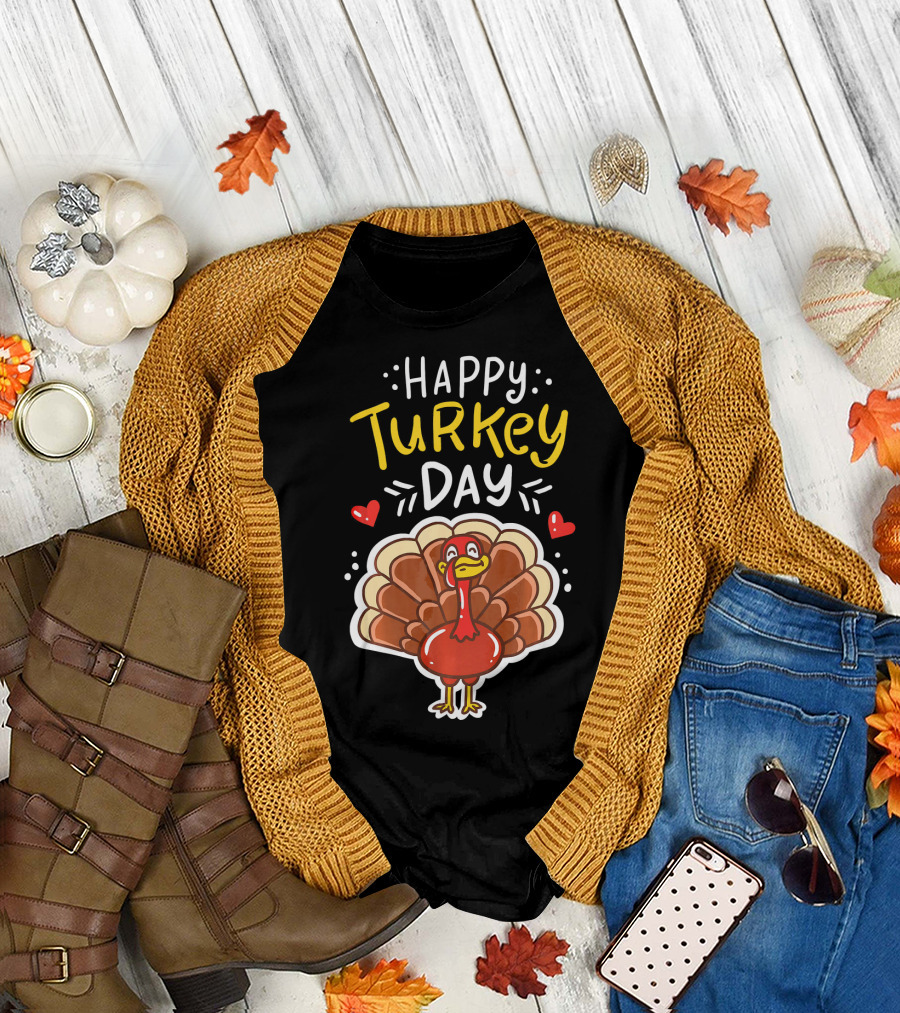 Happy Turkey Day Thanksgiving Festive T-Shirt