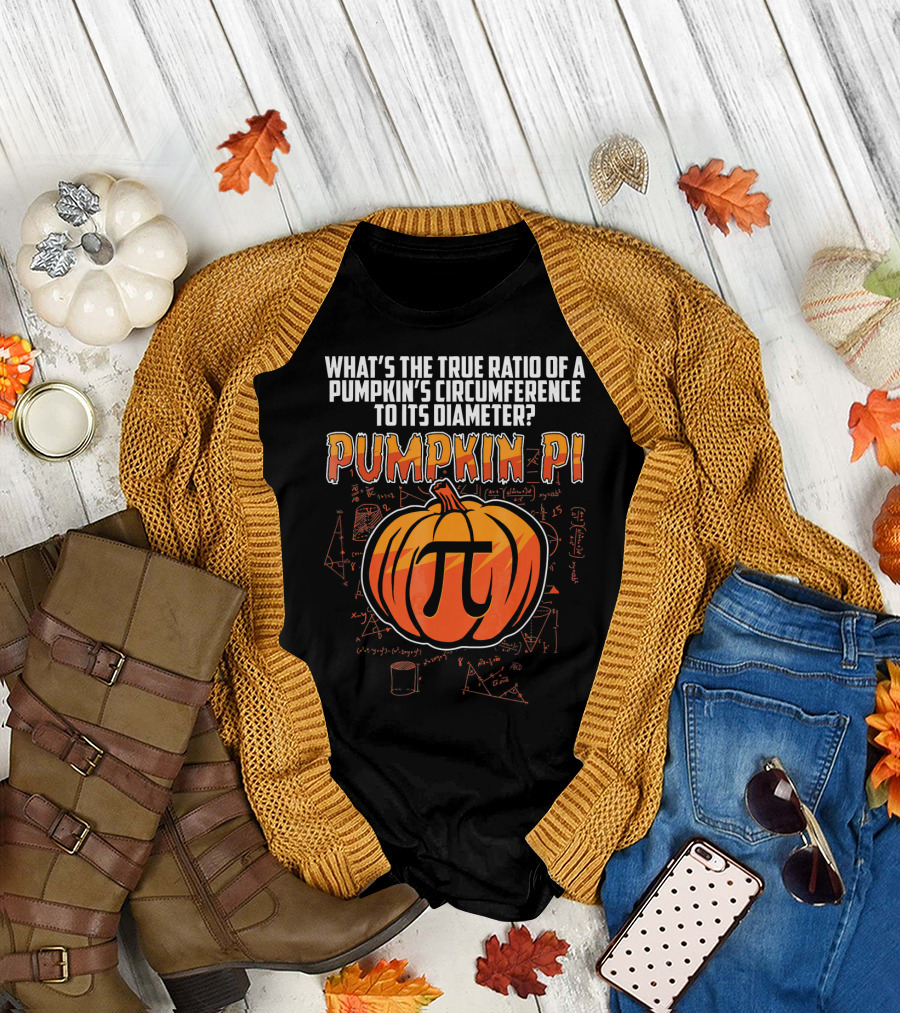 What's the True Ratio of a Pumpkin's Circumference to Its Diameter Pumpkin Pi T-Shirt