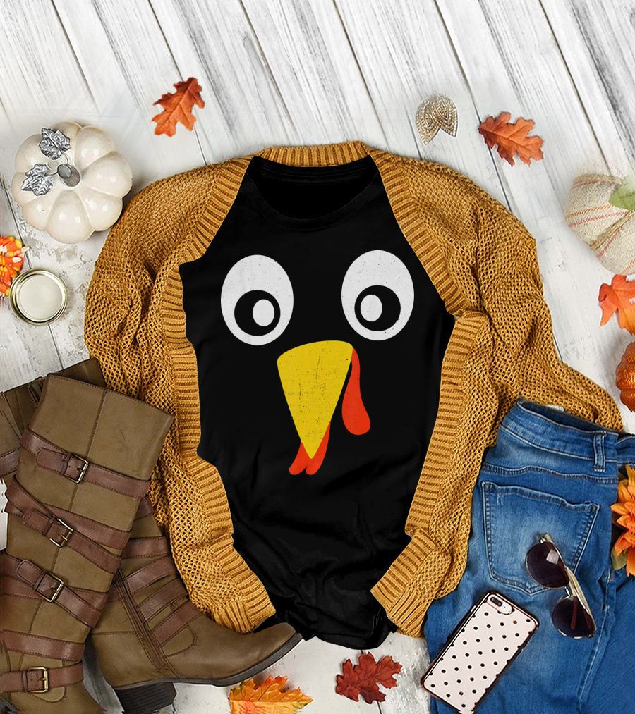 Turkey Face Pilgrim Eyes Beak and Wattle T-Shirt