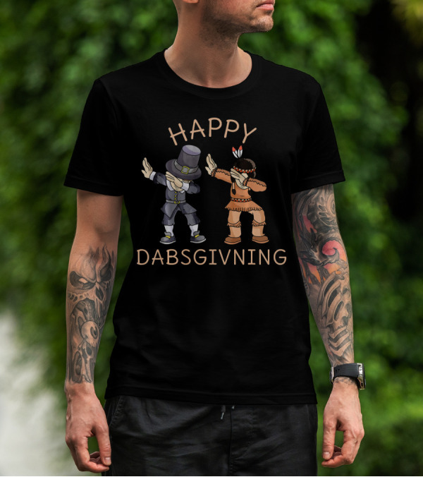 HAPPY DABSGIVING PILGRIM INDIAN DABBING T-Shirt