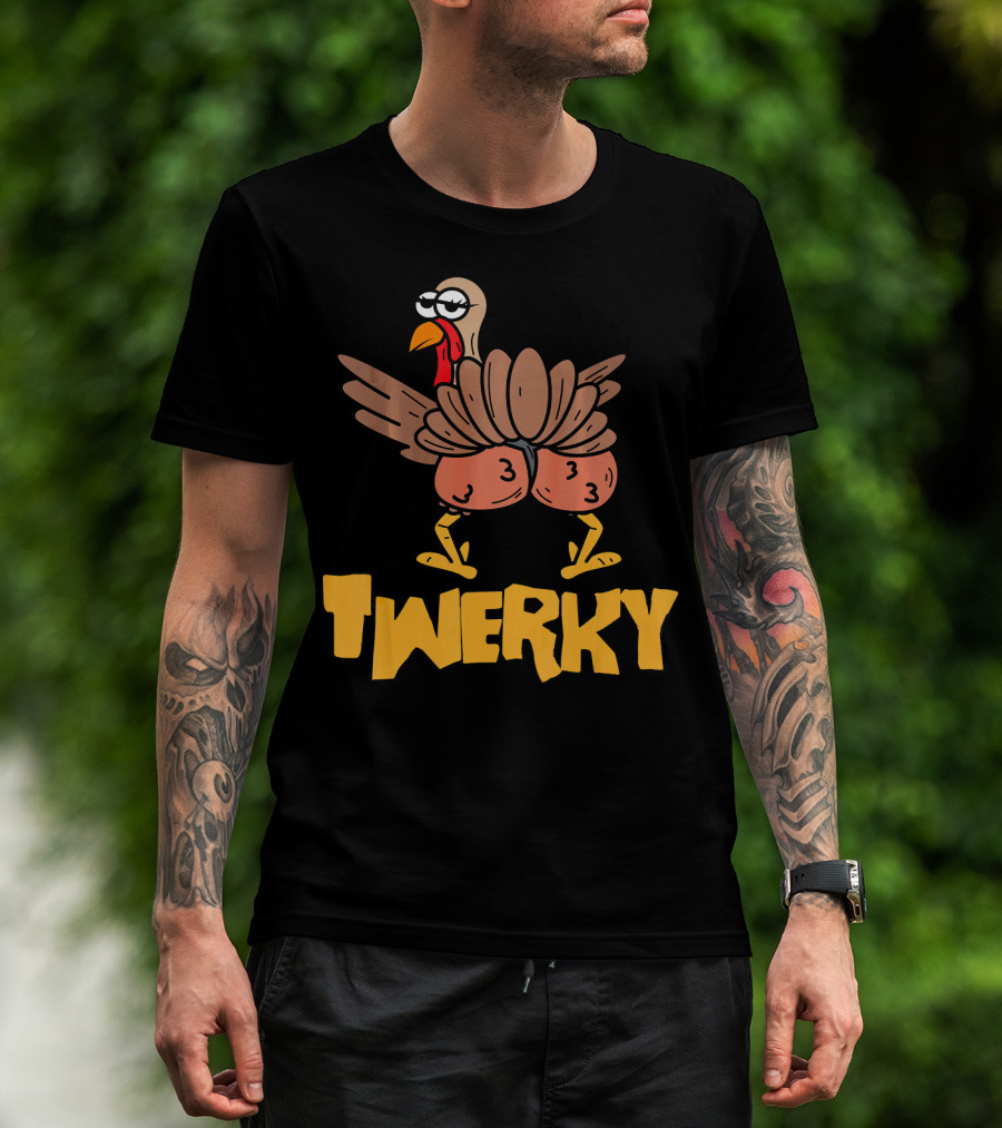 Twerky Thanksgiving Funny Turkey Dance Cartoon T-Shirt