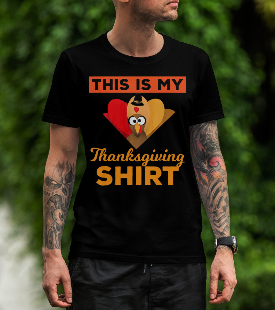 This Is My Thanksgiving Shirt Funny Runaway Turkey T-Shirt