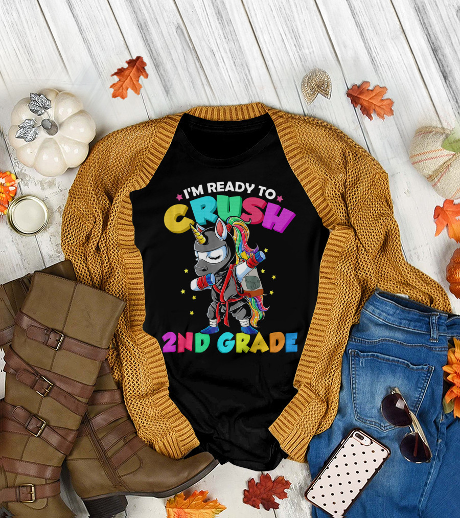 I'm Ready to Crush 2nd Grade Dabbing Unicorn Ninja T-Shirt