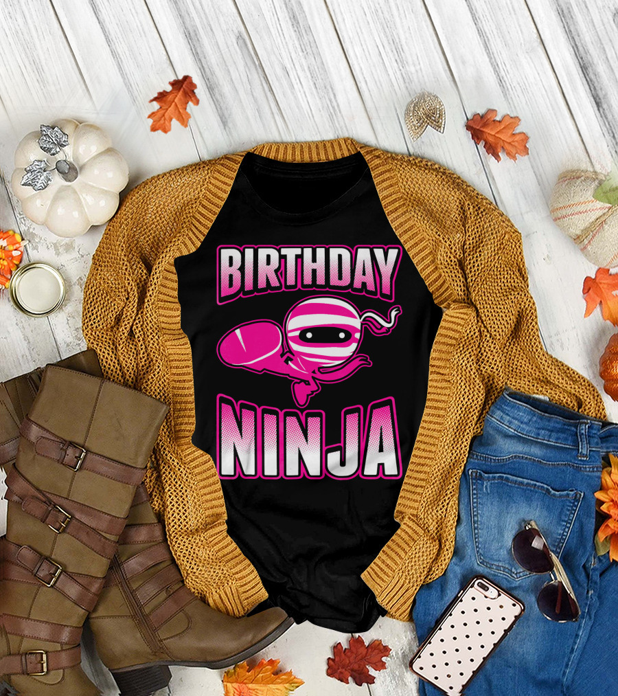 Birthday Ninja Pink Ninja Japa T-Shirt