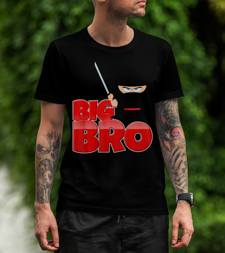 Big Bro Ninja Big Brother With Sword And Mask T-Shirt