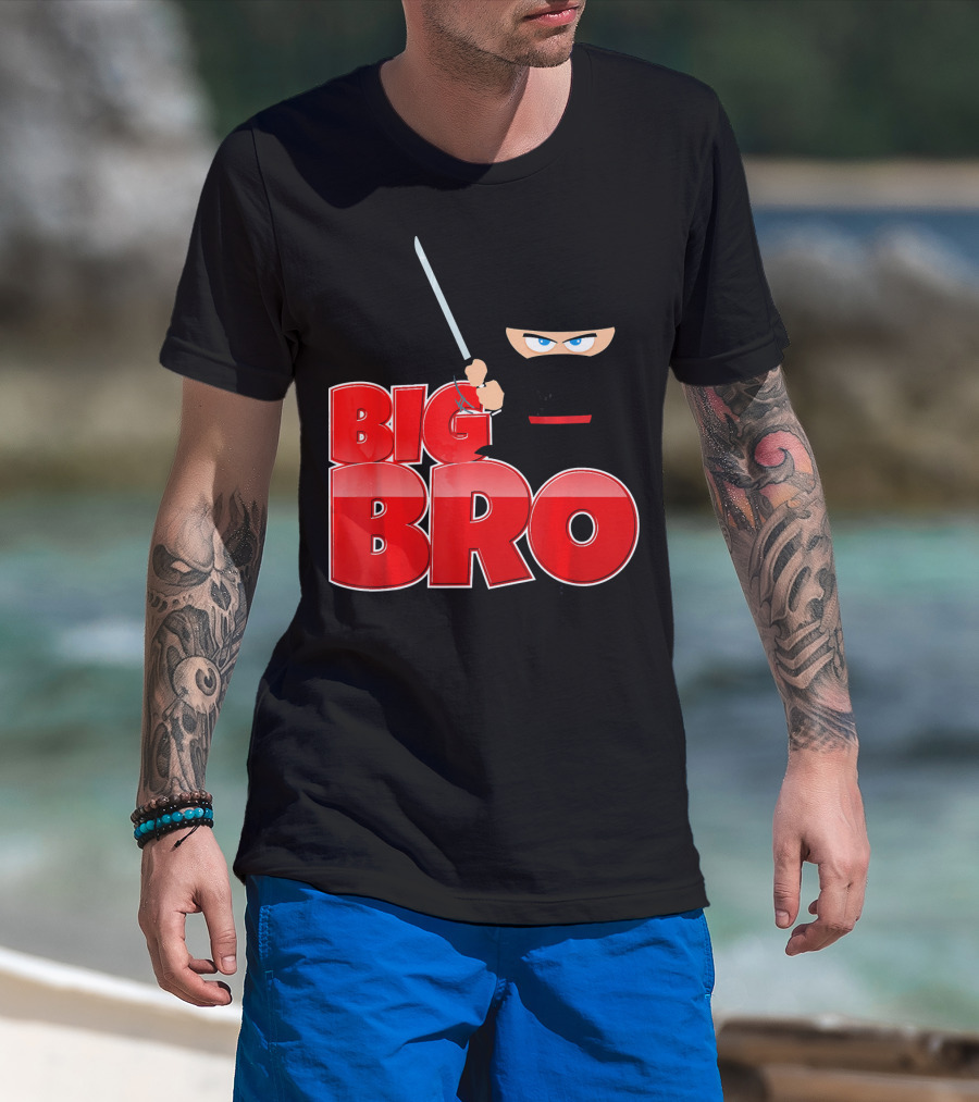 Big Bro Ninja Big Brother With Sword And Mask T-Shirt