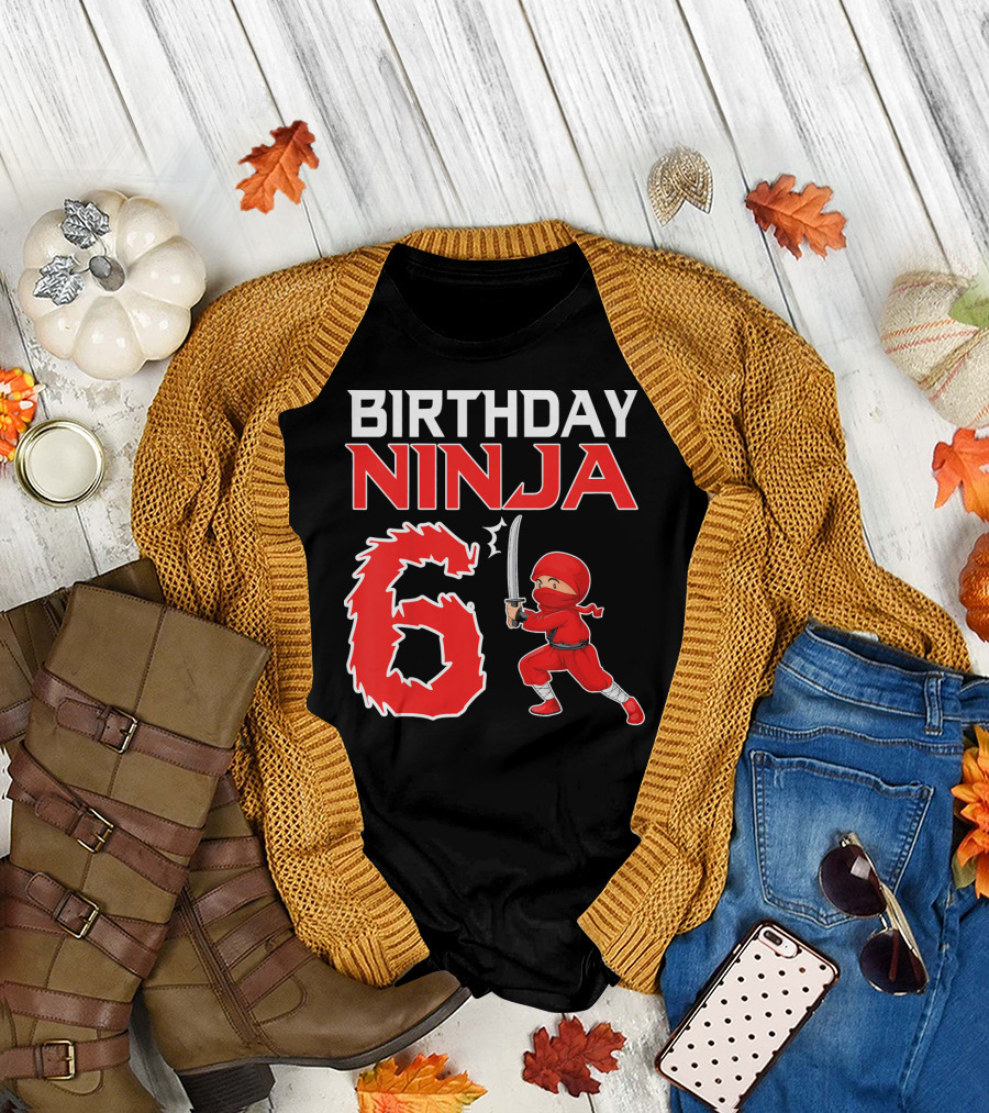 Birthday Ninja 6 Years Old Boy T-Shirt