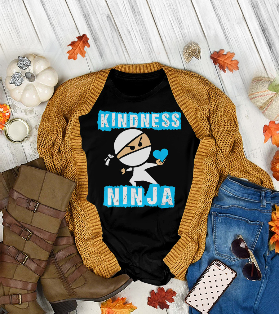 Kindness Ninja Heart-Driven Warrior T-Shirt