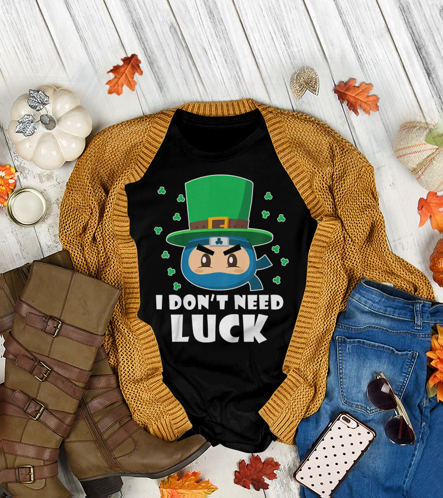 Kids Funny Ninja I Don't Need Luck T-Shirt