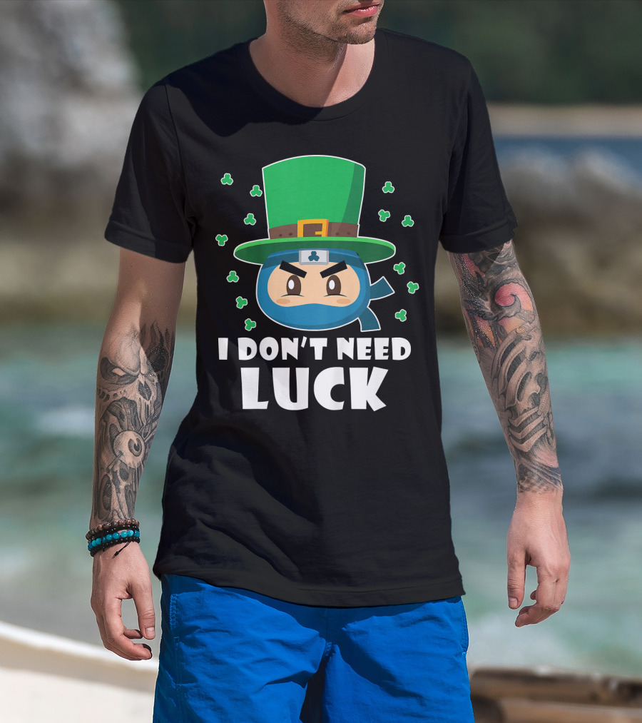 Kids Funny Ninja I Don't Need Luck T-Shirt