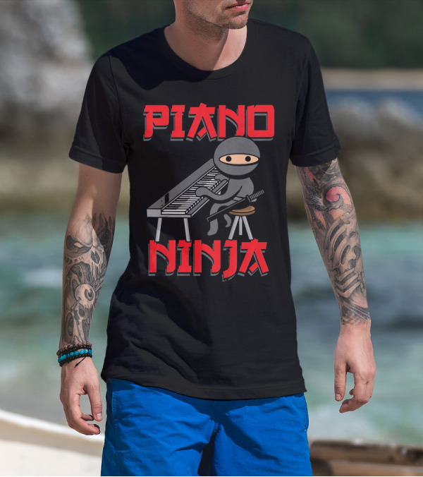 Piano Ninja Funny Keyboard Player T-Shirt