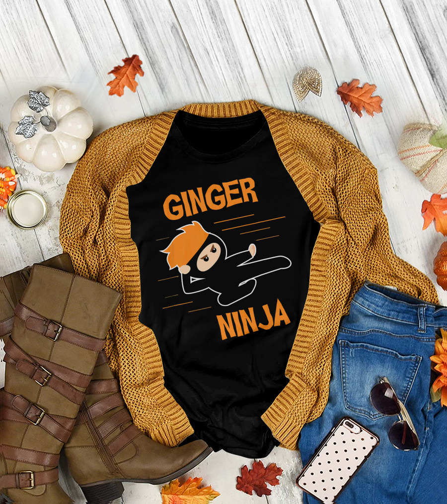 Ginger Ninja Red Hair Funny Kick T-Shirt