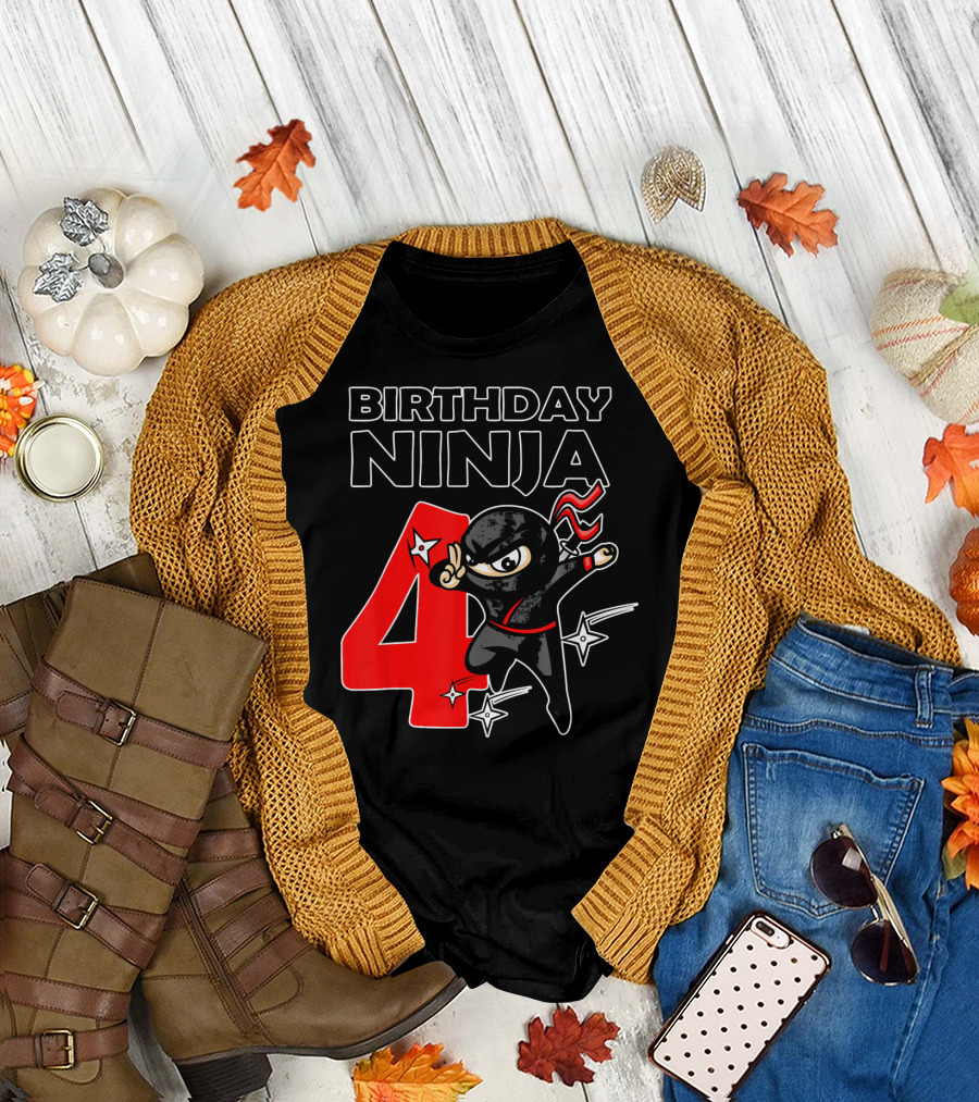 Birthday Ninja 4 Year Old T-Shirt