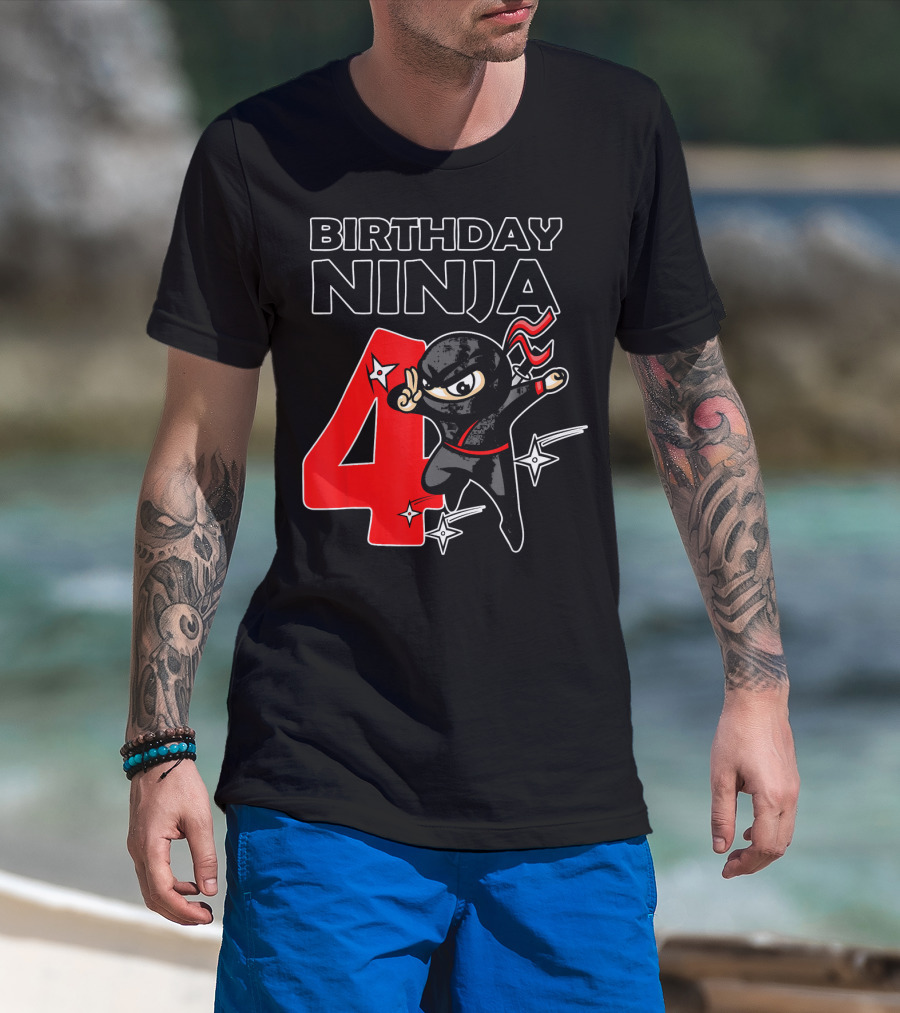 Birthday Ninja 4 Year Old T-Shirt