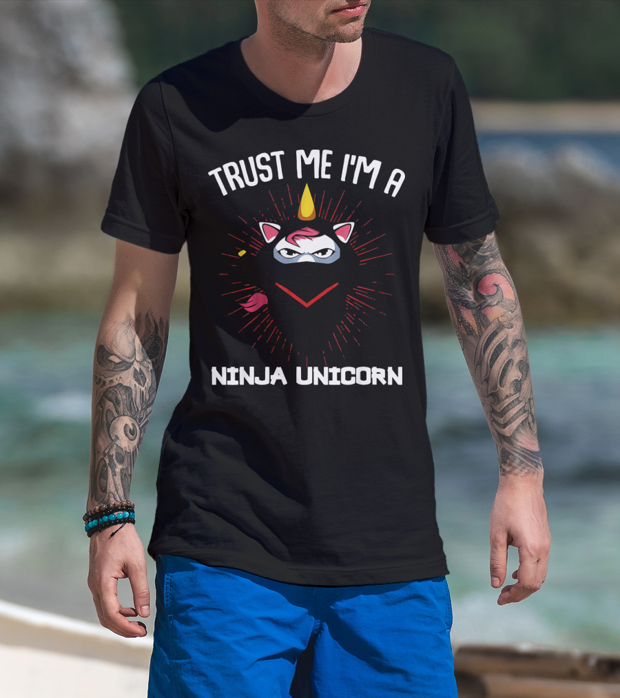 Trust Me I'm A Ninja Unicorn Funny Warrior T-Shirt