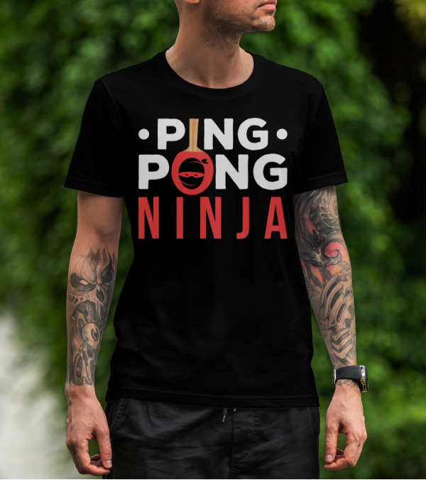 Pong Ninja Ping Funny Paddle Face T-Shirt