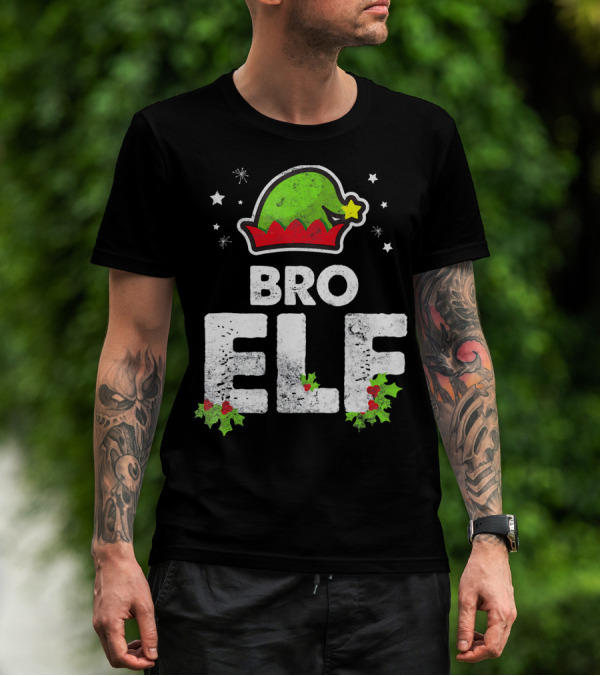 Bro Elf Christmas Family Brother Matching Holiday T-Shirt