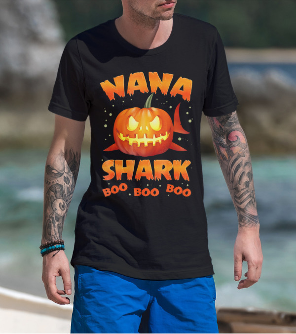 Nana Shark Pumpkin Boo Boo Boo T-Shirt