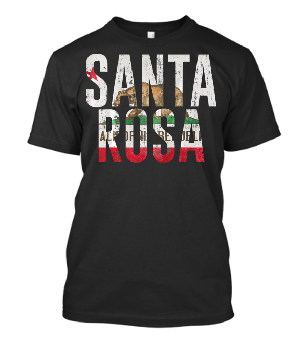Santa Rosa California CA City Flag Bear T-Shirt