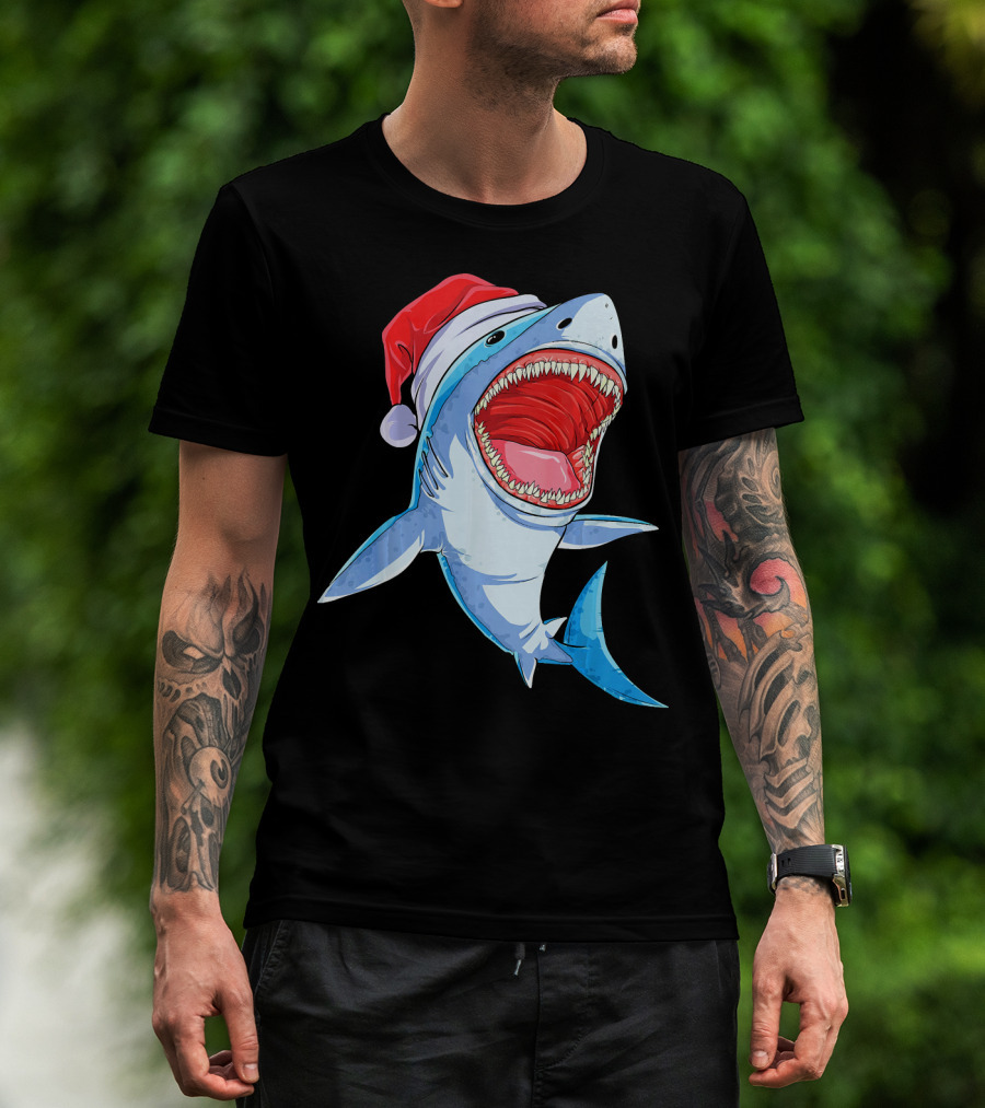 Christmas Kids Santa Shark T-Shirt