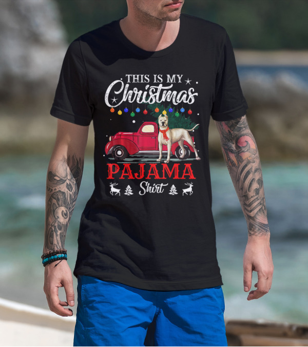 This Is My Christmas Pajama Shirt Dogo Car Holiday Lights T-Shirt