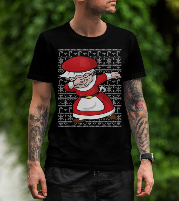 Dabbing Mrs Claus Ugly Christmas T-Shirt