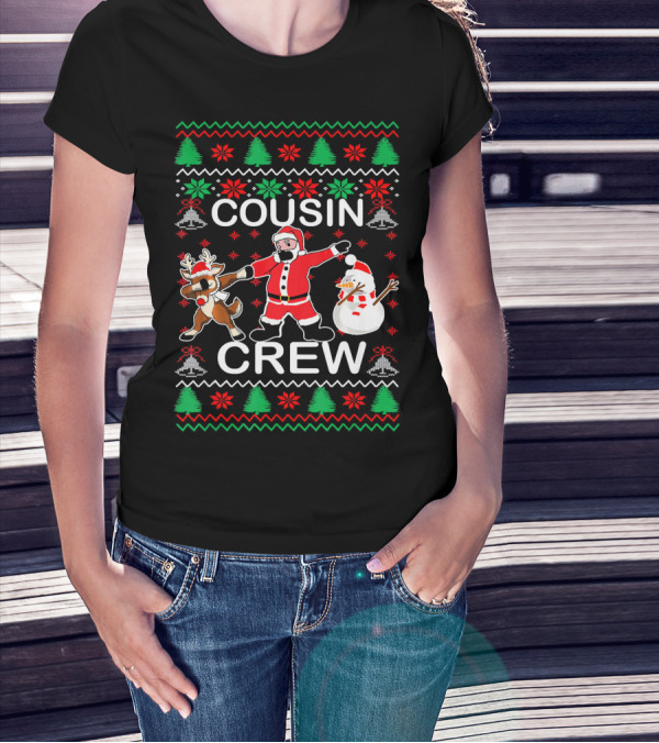 Cousin Crew Christmas Santa Claus Reindeer Snowman Festive T-Shirt