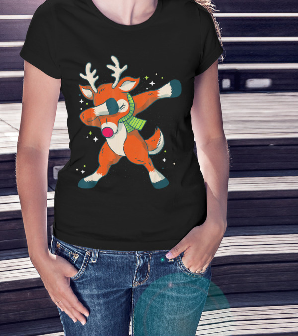Merry Christmas Dabbing Deer Dab Dance Holiday Fun T-Shirt