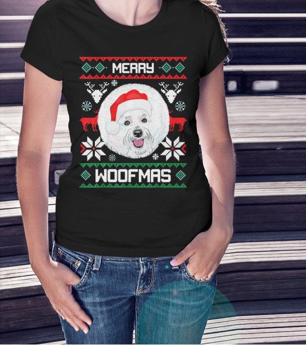 Merry Woofmas Bichon Frise Holiday T-Shirt