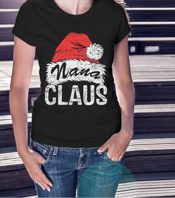 Nana Claus Matching Family Christmas Santa Hat T-Shirt