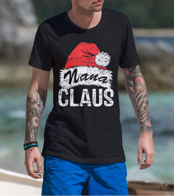 Nana Claus Matching Family Christmas Santa Hat T-Shirt