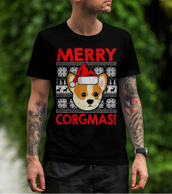 Merry Corgmas Funny Christmas Santa Corgi Dog T-Shirt