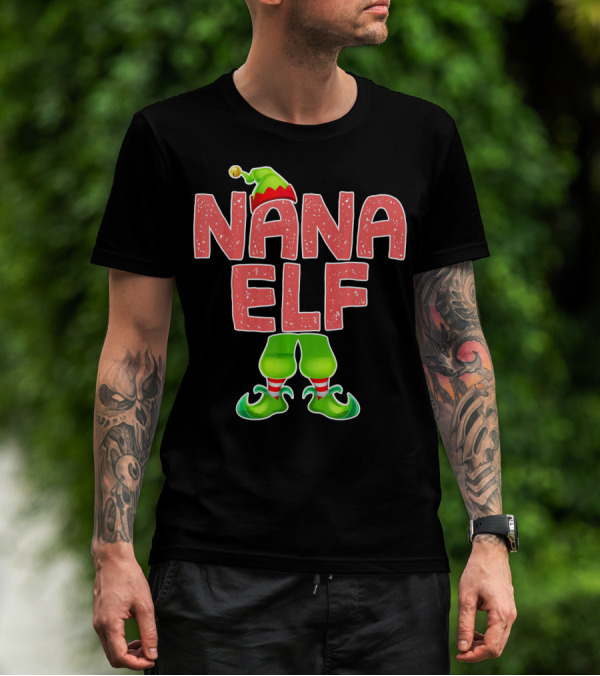 Nana Elf Merry Christmas Humor T-Shirt