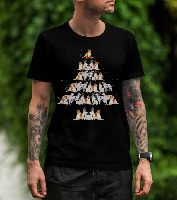 Borzoi Dog Christmas Tree Arrangement T-Shirt