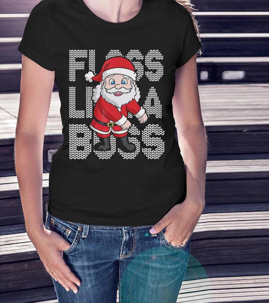 Santa Floss Like A Boss Christmas Kids T-Shirt