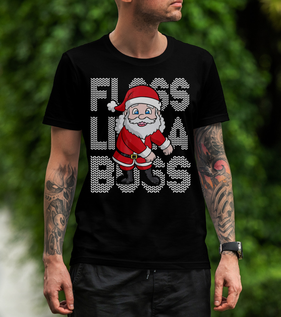 Santa Floss Like A Boss Christmas Kids T-Shirt