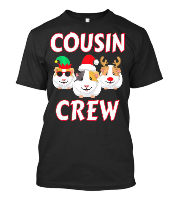Cousin Crew Guinea Pig Christmas Holiday Reindeer Elves T-Shirt
