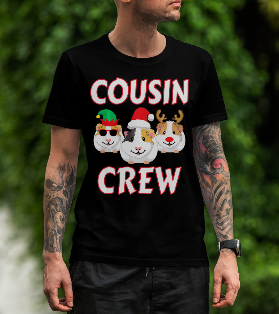 Cousin Crew Guinea Pig Christmas Holiday Reindeer Elves T-Shirt