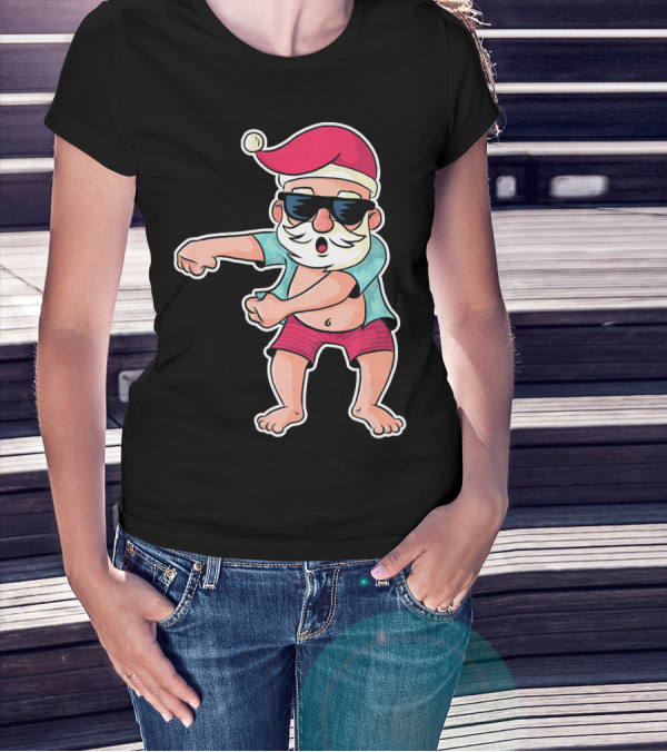 Flossing Dance Santa In Sunglasses And Hat T-Shirt