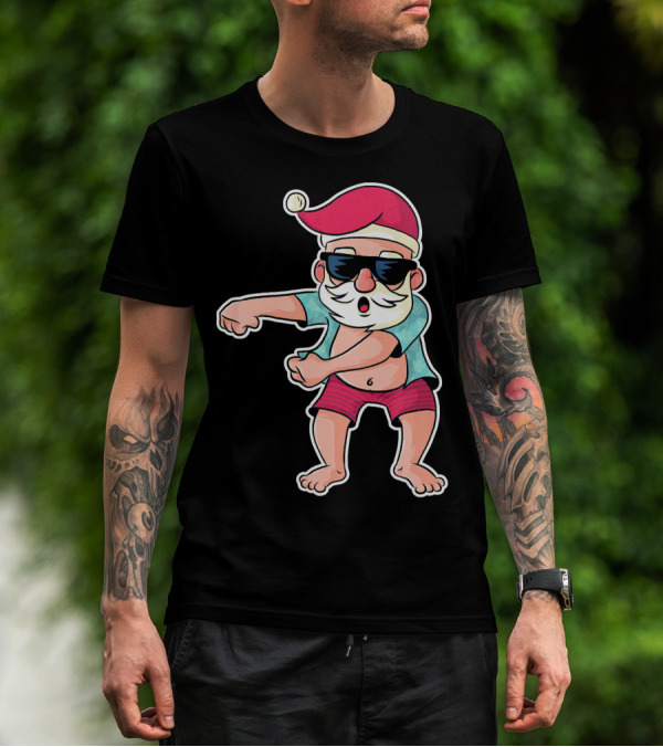 Flossing Dance Santa In Sunglasses And Hat T-Shirt