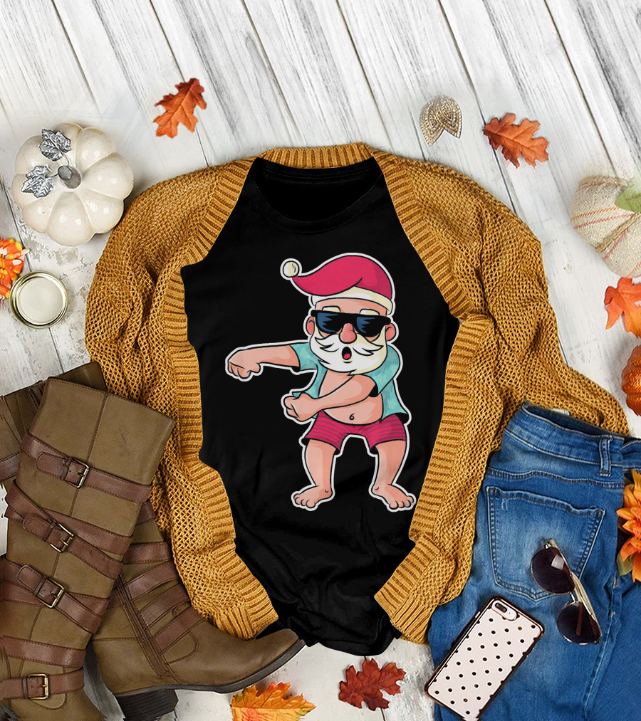Flossing Dance Santa in Sunglasses and Hat T-Shirt