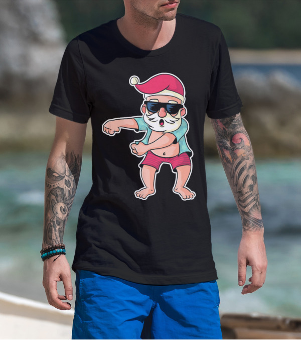 Flossing Dance Santa In Sunglasses And Hat T-Shirt