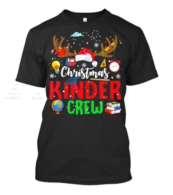 Christmas Kinder Crew Reindeer Holiday School Fun T-Shirt