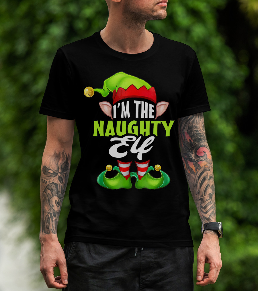 I'm The Naughty Elf Matching Family Holiday Pajamas T-Shirt