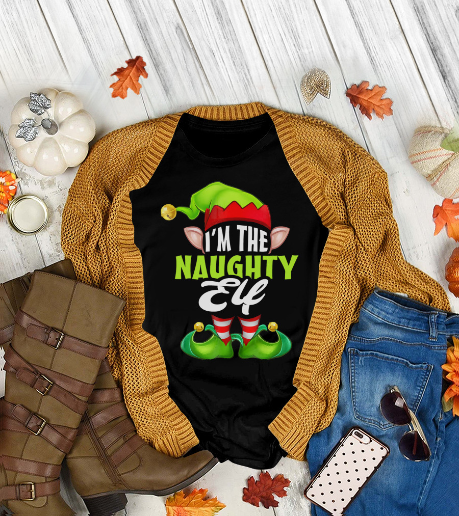 I'm The Naughty Elf Matching Family Holiday Pajamas T-Shirt