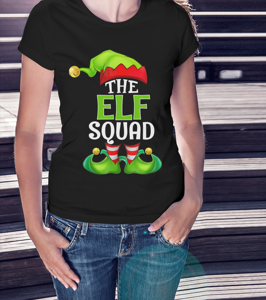 THE ELF SQUAD Green Hat Striped Stockings T-Shirt